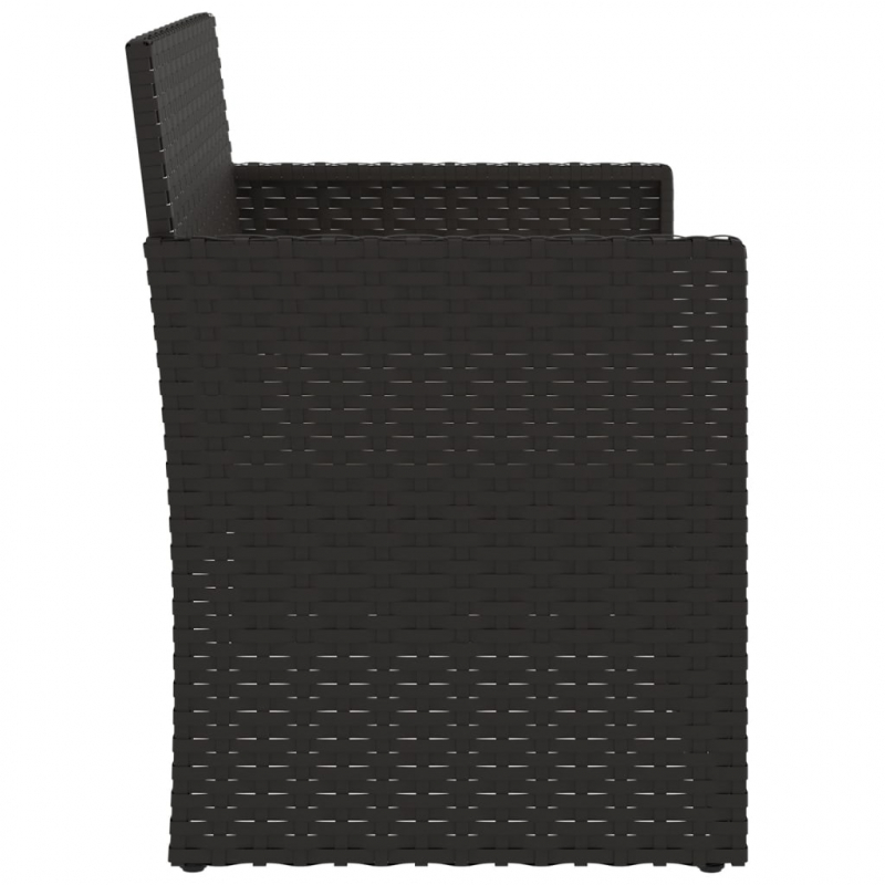 Gartenbank mit Kissen Schwarz 105 cm Poly Rattan
