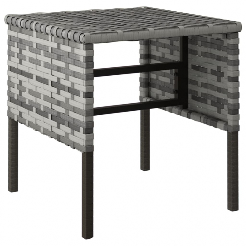 Gartenhocker mit Kissen 4 Stk. Grau Poly Rattan
