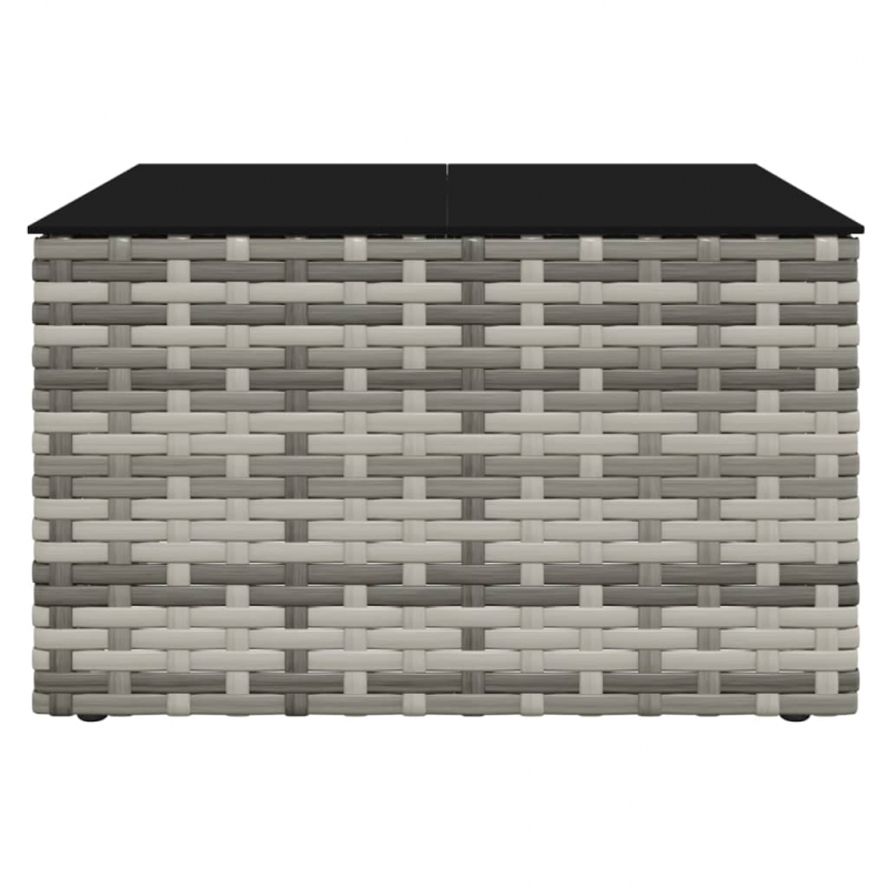 2-tlg. Garten-Lounge-Set mit Kissen Grau Poly Rattan