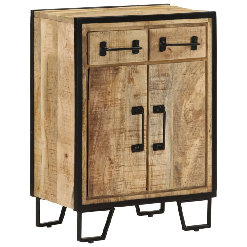 Sideboard mit 2 Schubladen 53x31x72 cm Massivholz Mango & Eisen