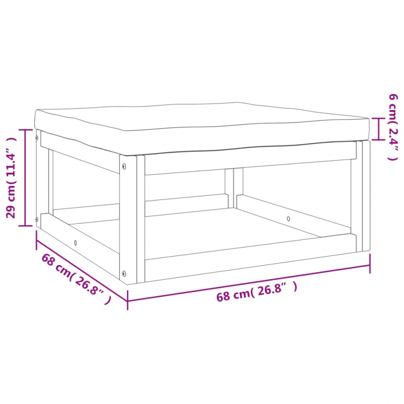 Gartenhocker mit Kissen Taupe Massivholz Akazie