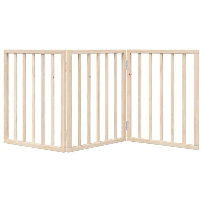 3-tlg. Hundetor Faltbar 150 cm Pappelholz