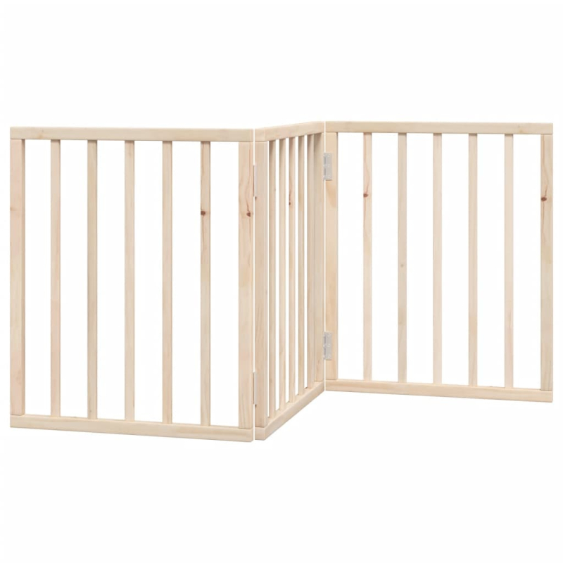 3-tlg. Hundetor Faltbar 150 cm Pappelholz
