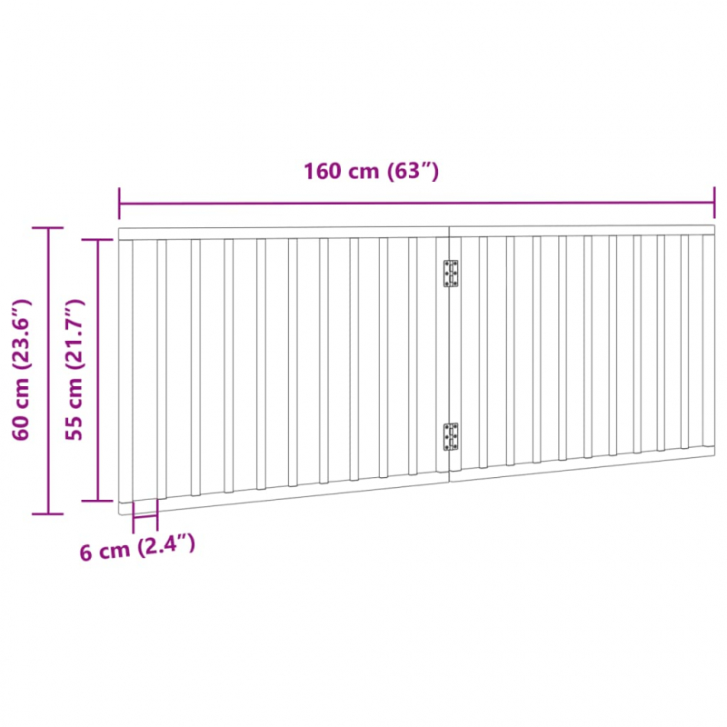 2-tlg. Hundetor Faltbar 160 cm Pappelholz