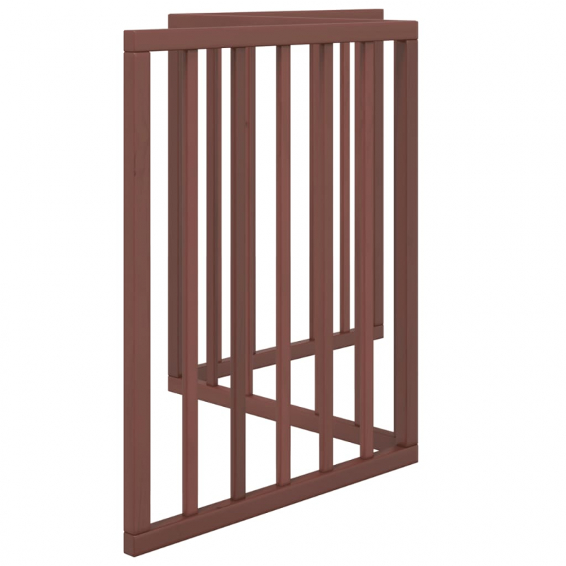 3-tlg. Hundetor Faltbar Braun 150 cm Pappelholz