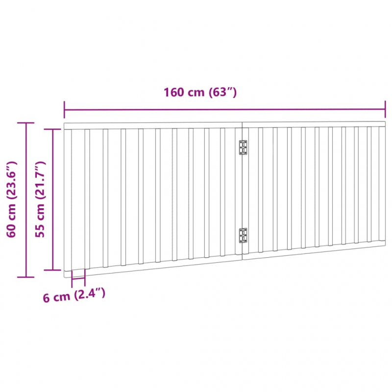 2-tlg. Hundetor Faltbar Braun 160 cm Pappelholz