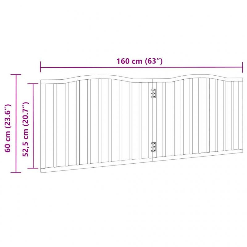 2-tlg. Hundetor Faltbar Braun Eichen-Optik 160 cm Pappelholz