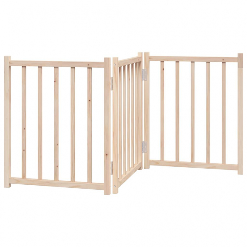 3-tlg. Hundetor Faltbar 150 cm Massivholz Tanne
