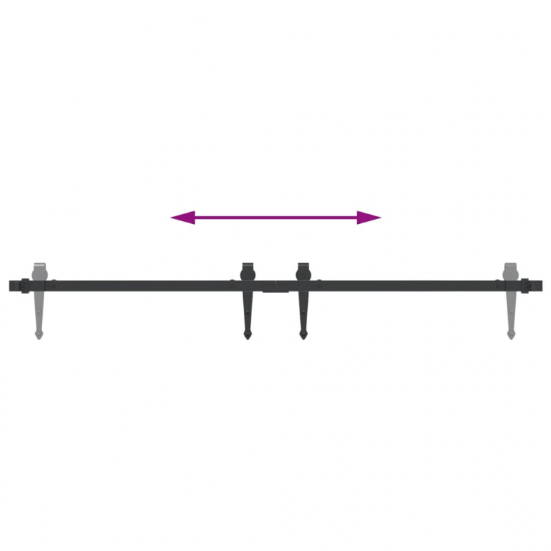 Mini Schiebetürbeschlag Set für Schranktüren 122 cm Carbonstahl