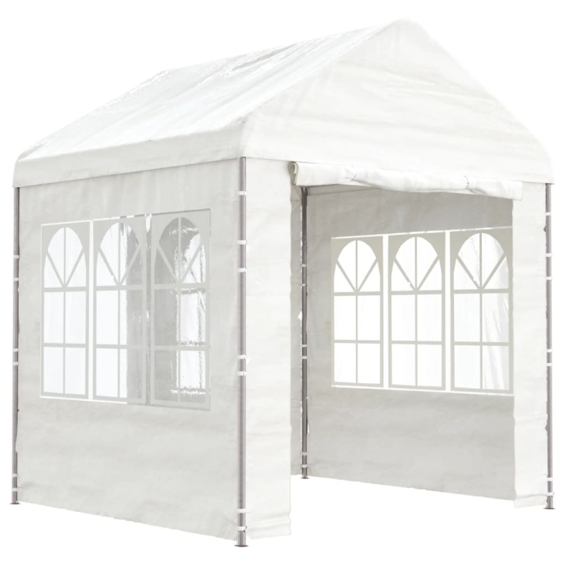 Pavillon mit Dach Weiß 2,28x2,23x2,69 m Polyethylen