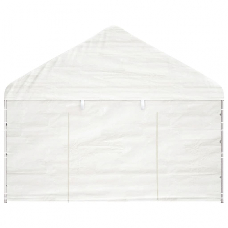 Pavillon mit Dach Weiß 4,08x2,23x3,22 m Polyethylen