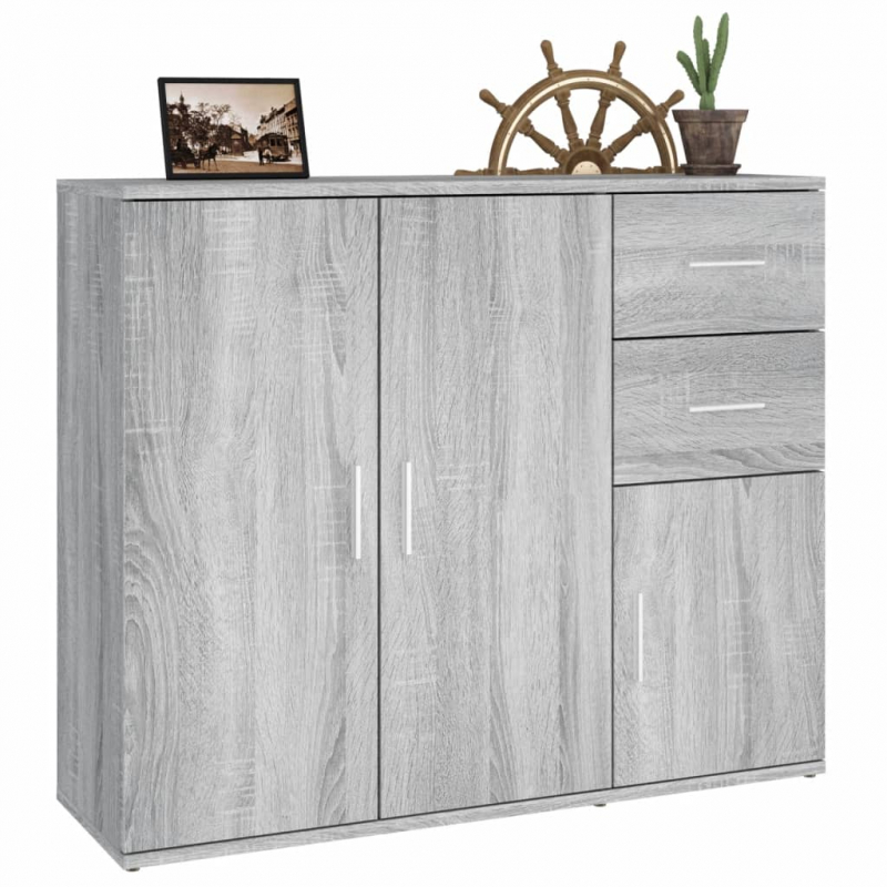 Sideboard Grau Sonoma 91x29,5x75 cm Holzwerkstoff