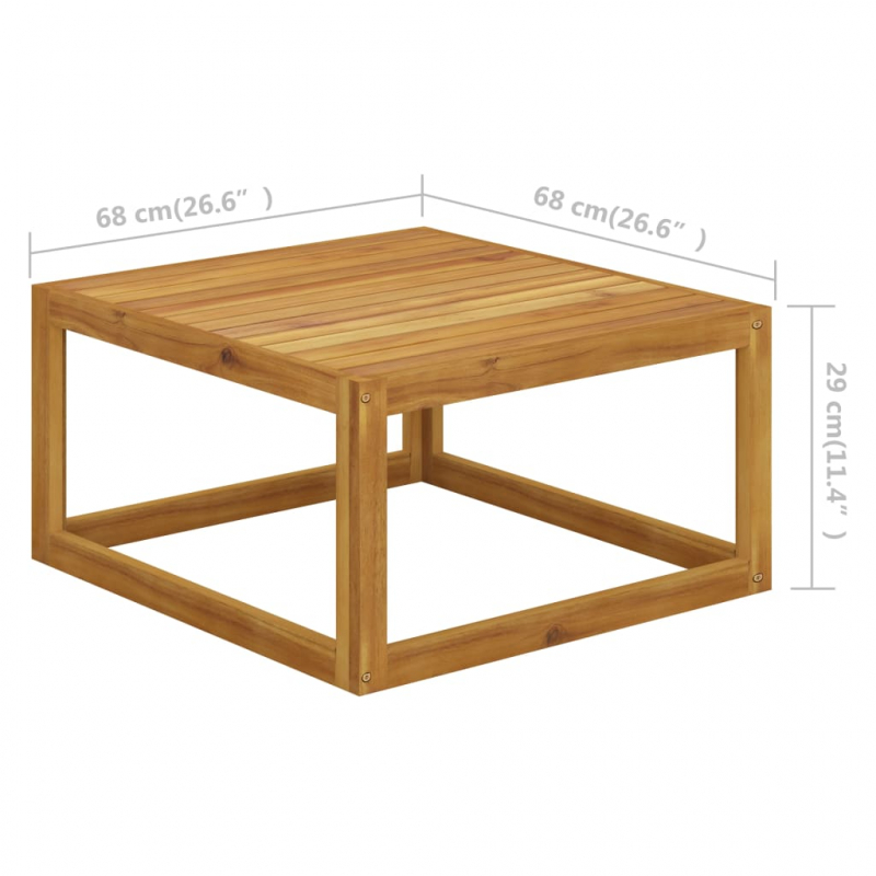 Hocker mit Dunkelgrauem Kissen Massivholz Akazie