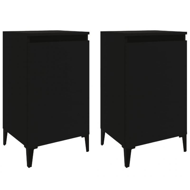 Nachttische 2 Stk. Schwarz 40x35x70 cm Holzwerkstoff