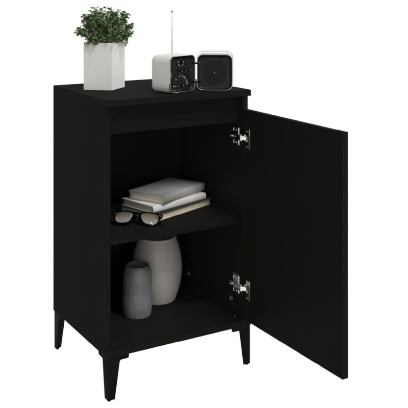 Nachttische 2 Stk. Schwarz 40x35x70 cm Holzwerkstoff