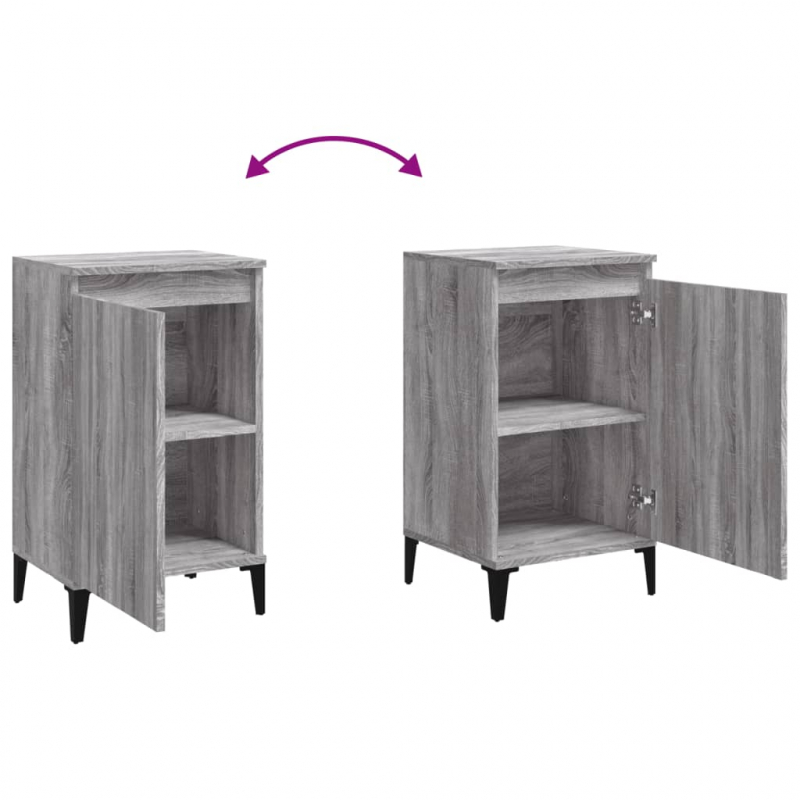 Nachttische 2 Stk. Grau Sonoma 40x35x70 cm Holzwerkstoff