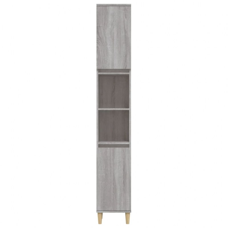 Badschrank Grau Sonoma 30x30x190 cm Holzwerkstoff