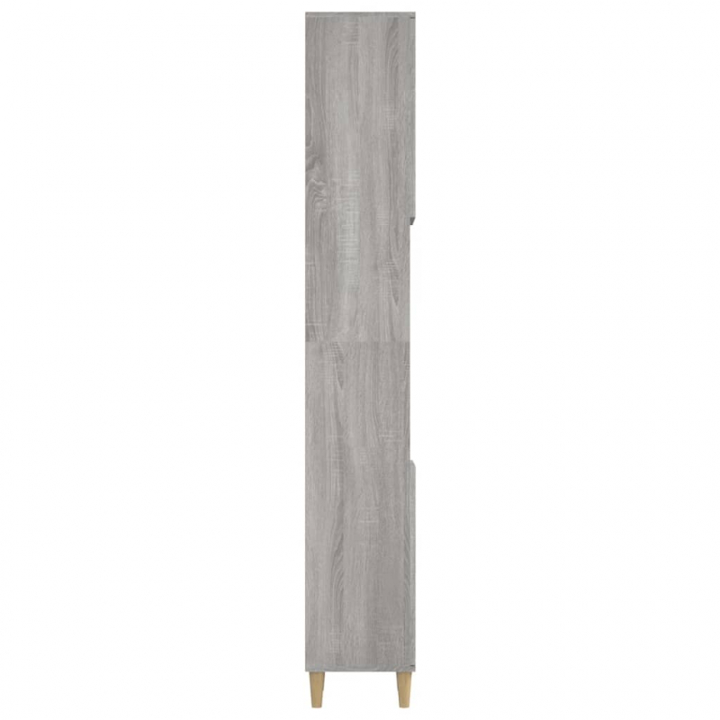 Badschrank Grau Sonoma 30x30x190 cm Holzwerkstoff