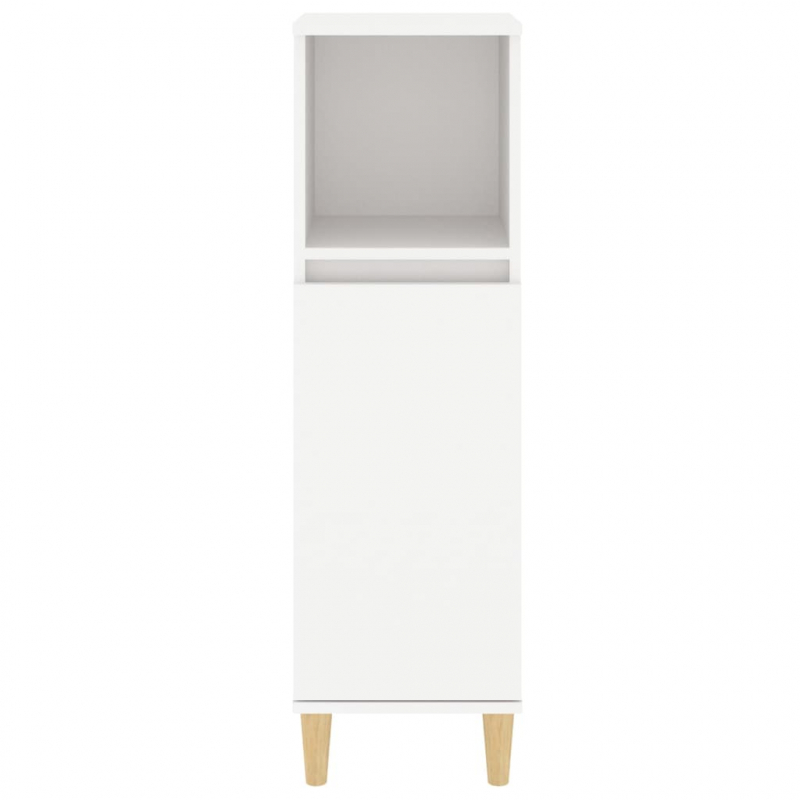 Badschrank Weiß 30x30x100 cm Holzwerkstoff