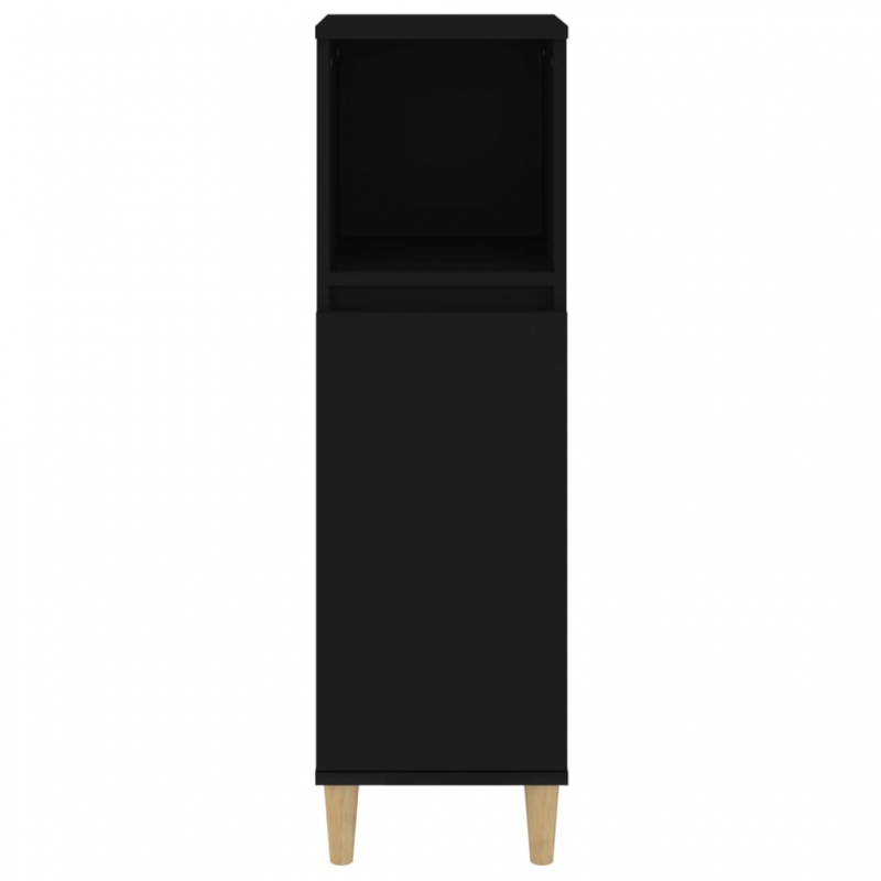 Badschrank Schwarz 30x30x100 cm Holzwerkstoff