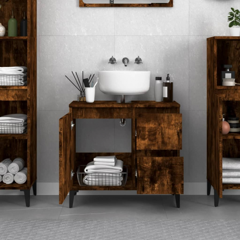Badschrank Räuchereiche 65x33x60 cm Holzwerkstoff