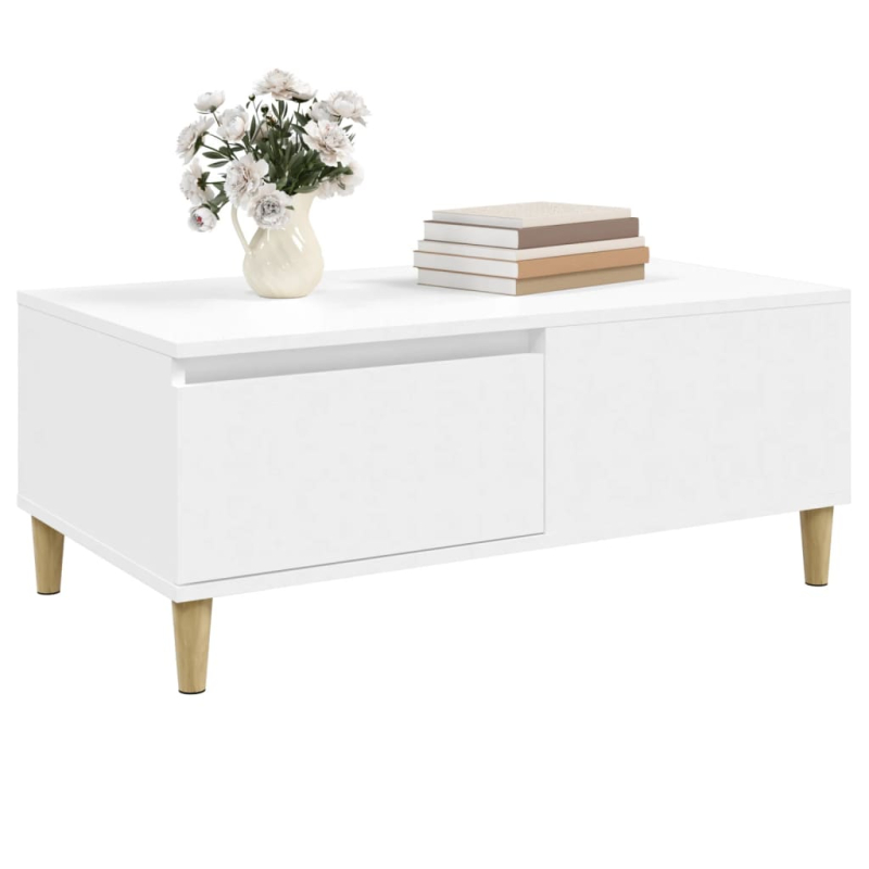 Couchtisch Weiß 90x50x36,5 cm Holzwerkstoff