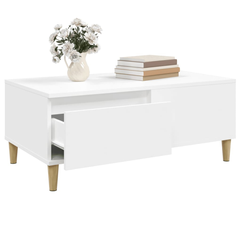 Couchtisch Weiß 90x50x36,5 cm Holzwerkstoff