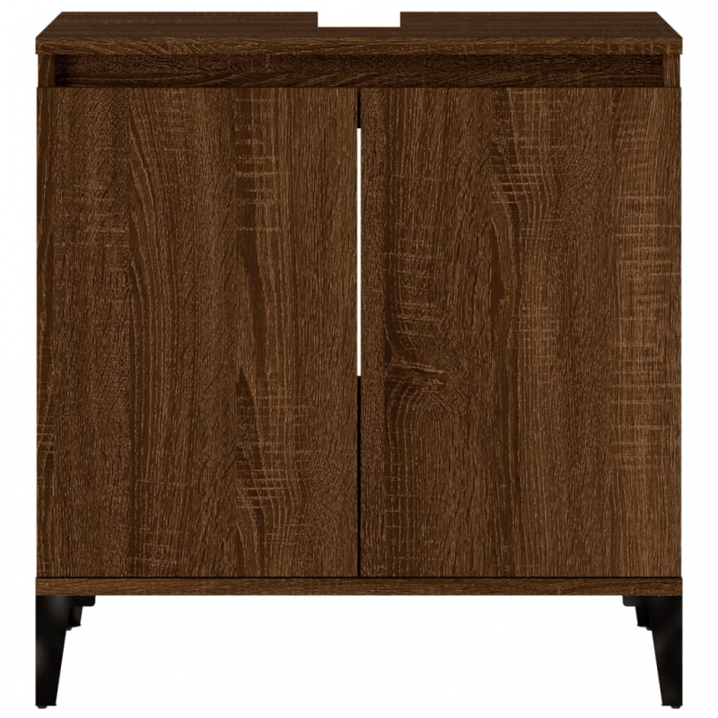 Waschbeckenunterschrank Braun Eichen-Optik 58x33x60 cm