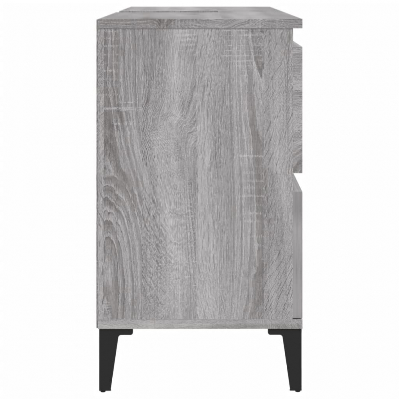 Waschbeckenunterschrank Grau Sonoma 80x33x60 cm Holzwerkstoff