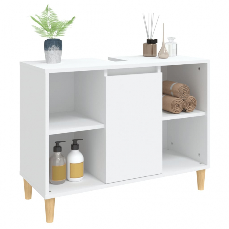 Waschbeckenunterschrank Weiß 80x33x60 cm Holzwerkstoff