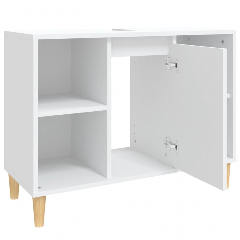 Waschbeckenunterschrank Weiß 80x33x60 cm Holzwerkstoff