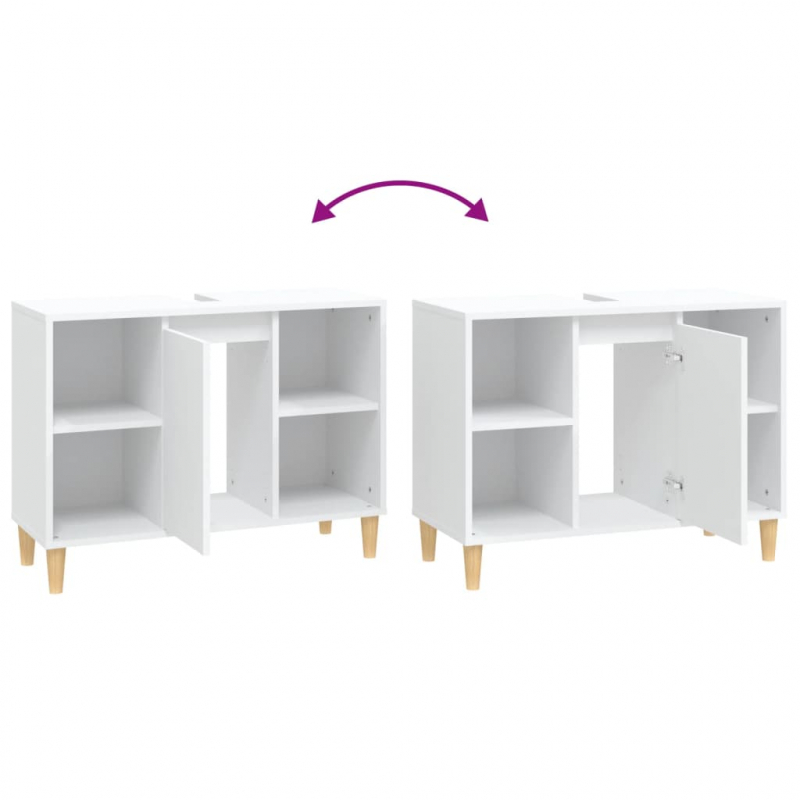 Waschbeckenunterschrank Weiß 80x33x60 cm Holzwerkstoff
