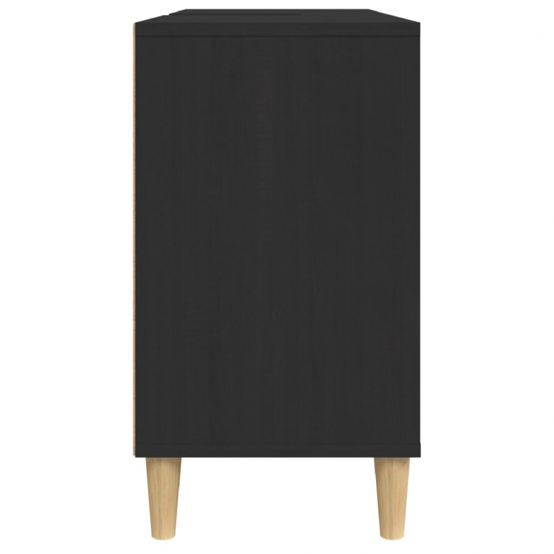 Waschbeckenunterschrank Schwarz 80x33x60 cm Holzwerkstoff