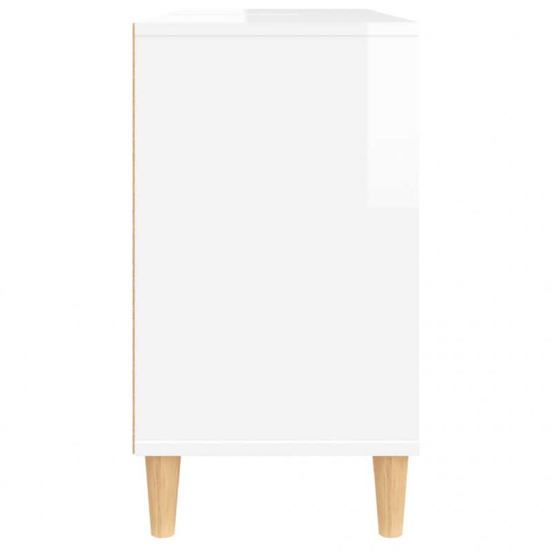 Waschbeckenunterschrank Hochglanz-Weiß 80x33x60cm Holzwerkstoff