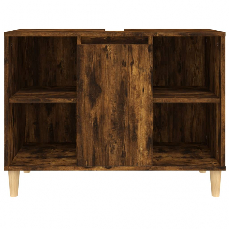 Waschbeckenunterschrank Räuchereiche 80x33x60 cm Holzwerkstoff