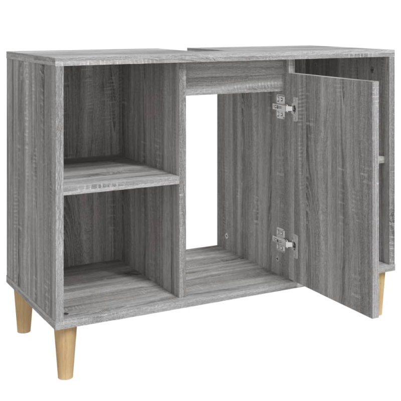 Waschbeckenunterschrank Grau Sonoma 80x33x60 cm Holzwerkstoff