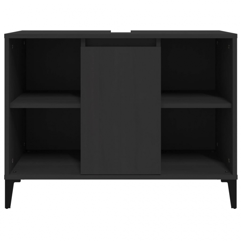 Waschbeckenunterschrank Schwarz 80x33x60 cm Holzwerkstoff