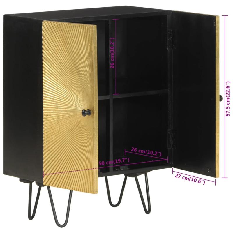 Sideboard 55x30x75 cm Massivholz Mango
