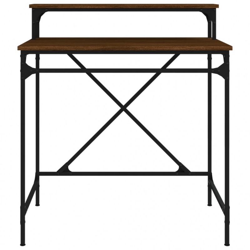 Schreibtisch Braun Eichen-Optik 80x50x90 cm Holzwerkstoff Eisen