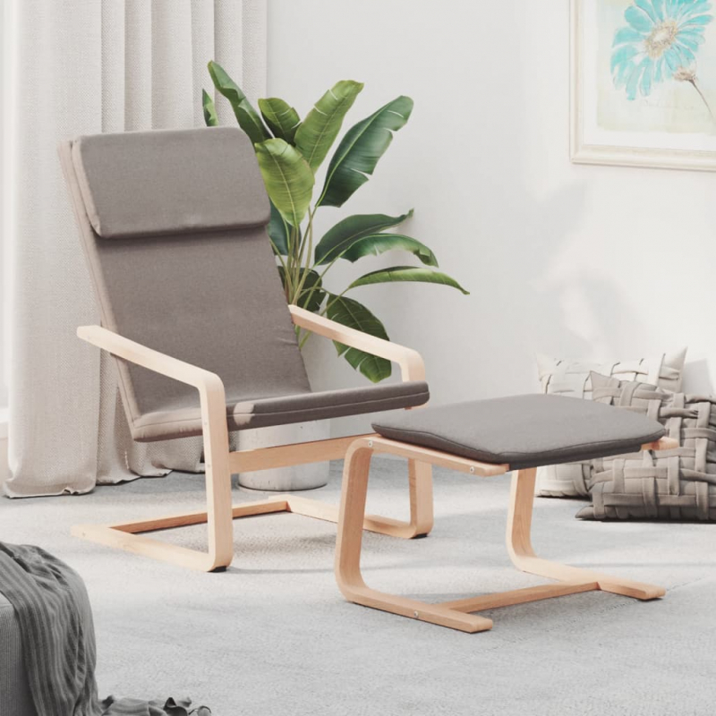 Fußhocker Taupe 51x41x40 cm Stoff