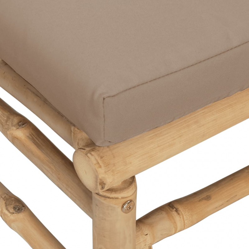 Garten-Ecksofas mit Taupe Kissen 2 Stk. Bambus