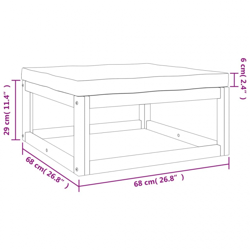 11-tlg. Garten-Lounge-Set mit Grünen Kissen Massivholz