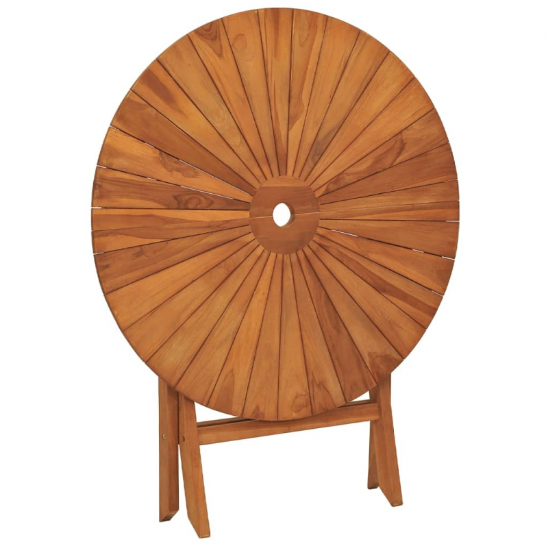 Gartentisch Klappbar Ø 85x75 cm Massivholz Teak