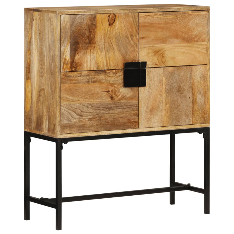Highboard 80x30x95 cm Massives Raues Mangoholz