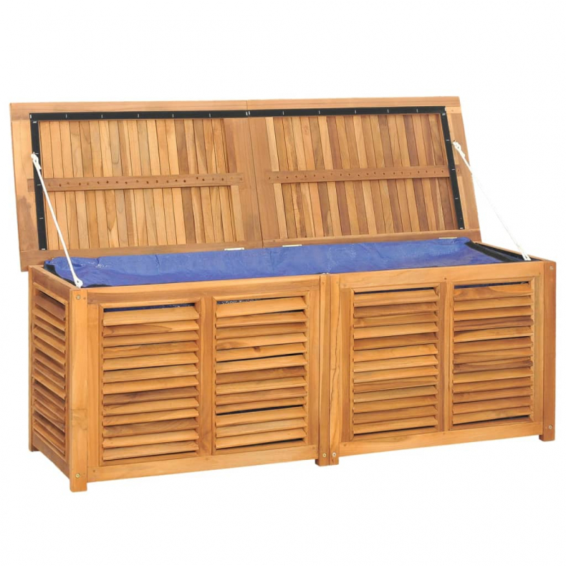 Gartenbox mit Beutel 150x50x55 cm Massivholz Teak
