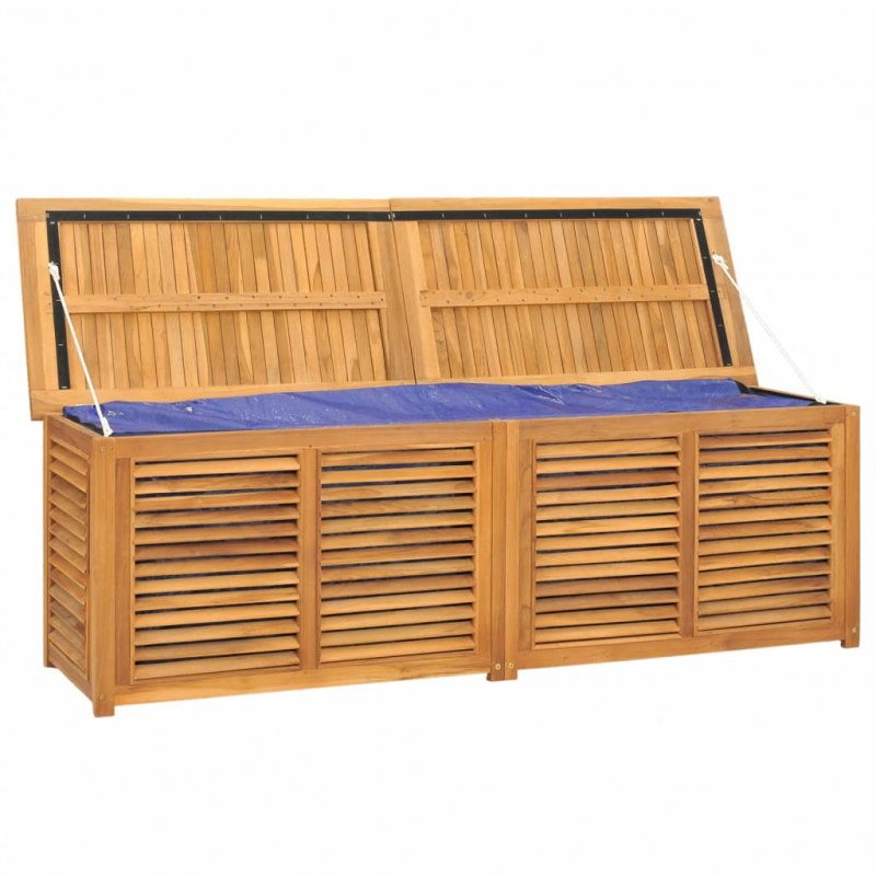 Gartenbox mit Beutel 175x50x55 cm Massivholz Teak