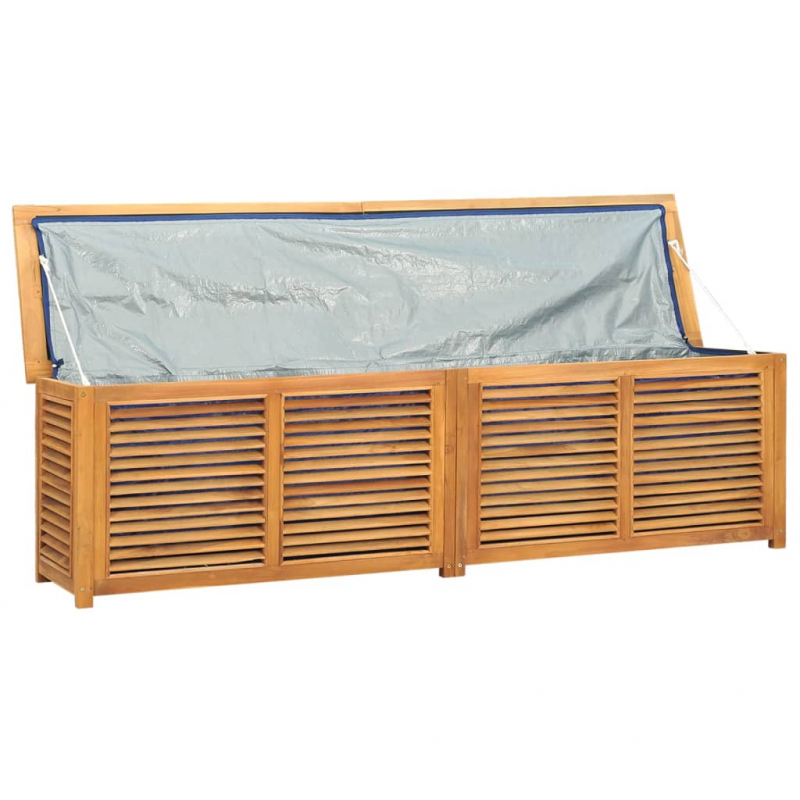 Gartenbox mit Beutel 200x50x55 cm Massivholz Teak