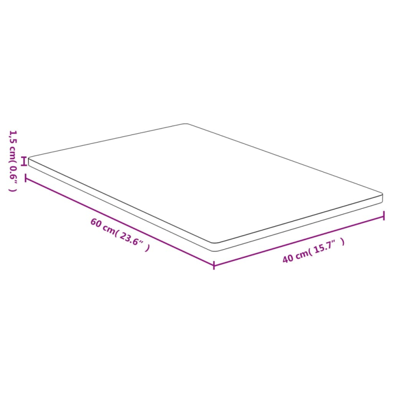 Tischplatte 40x60x1,5 cm Bambus