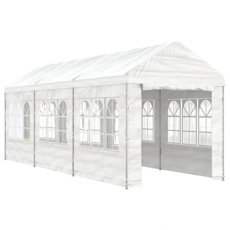 Pavillon mit Dach Weiß 6,69x2,28x2,69 m Polyethylen