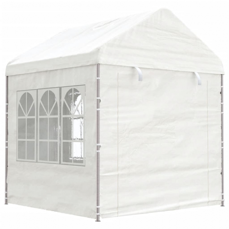 Pavillon mit Dach Weiß 11,15x2,28x2,69 m Polyethylen